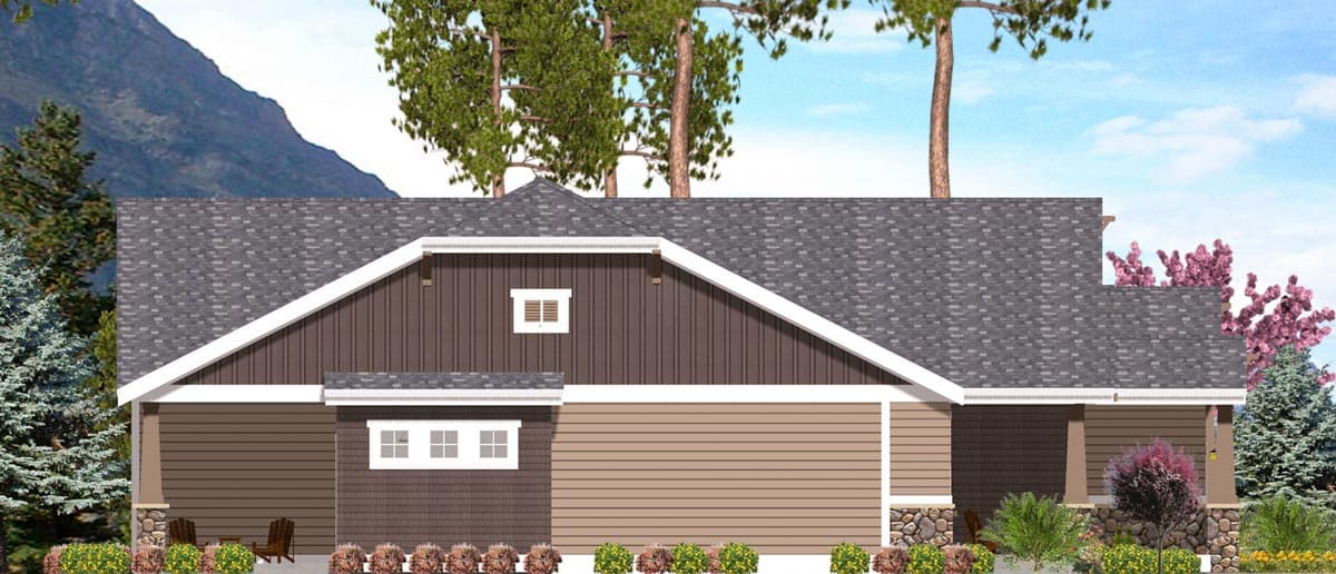 Plan 64410SC: 2 Bed Bungalow with Rear Covered Patio - 1760 Sq Ft - Image #5 - Bungalow, Craftsman, Northwest
