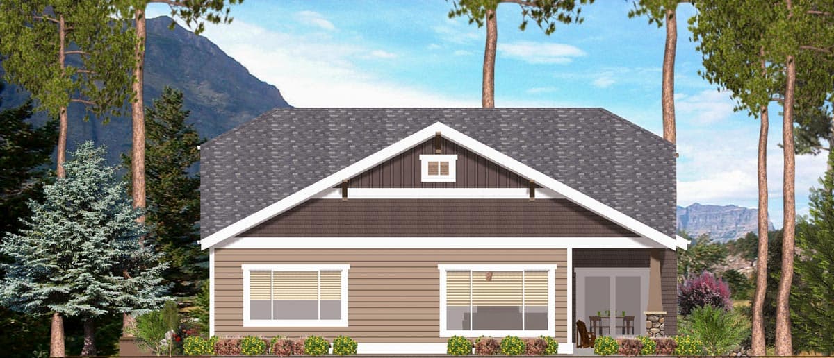 Plan 64410SC: 2 Bed Bungalow with Rear Covered Patio - 1760 Sq Ft - Image #7 - Bungalow, Craftsman, Northwest