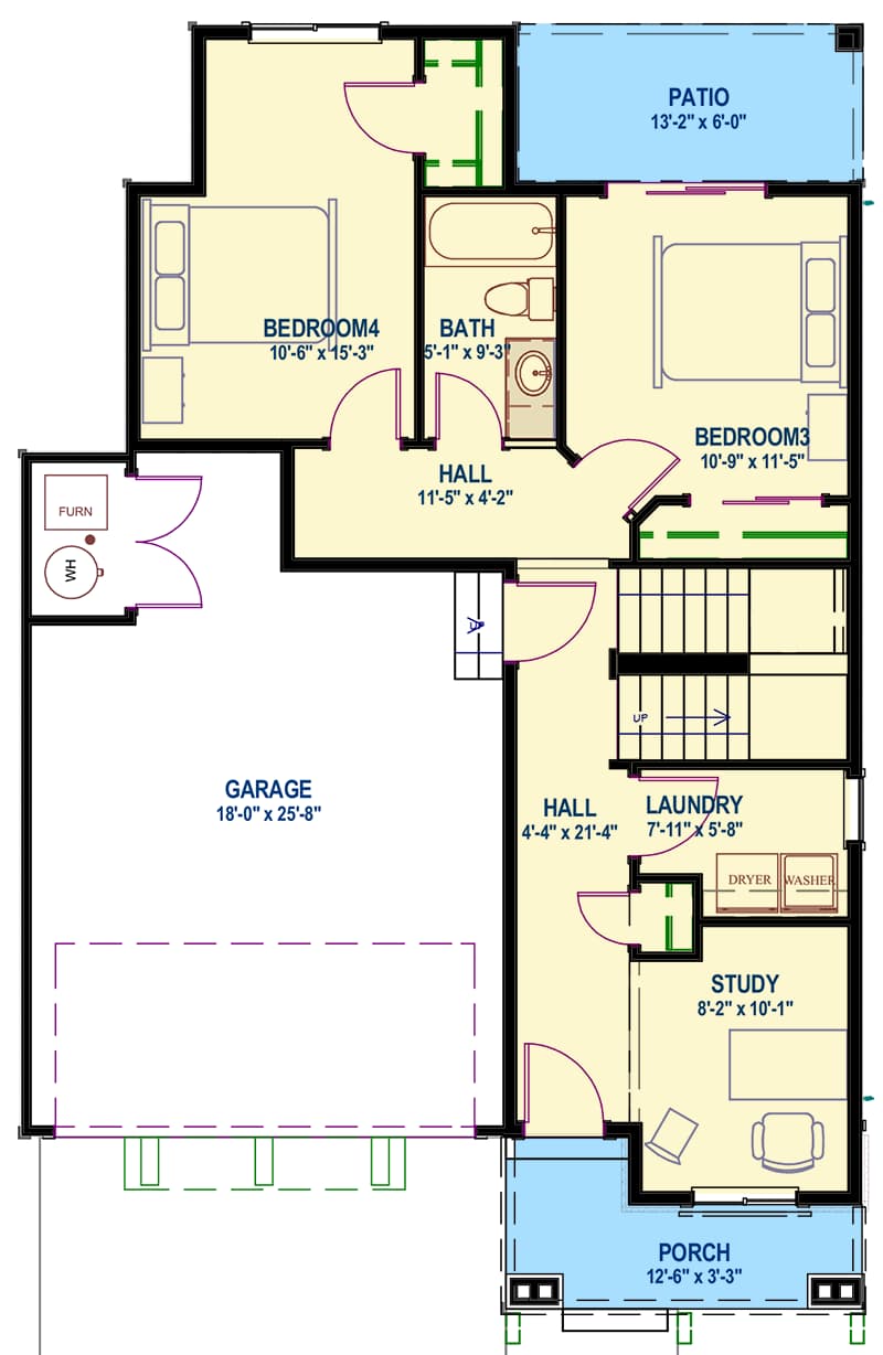 Plan 64415SC: Upside Down Northwest House Plan - Floor Plan - Main Level - Bungalow, Craftsman, Northwest