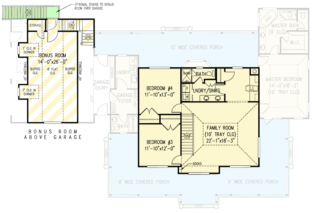 Plan 6522RF: Farmhouse Plan with Upstairs Family Room - 2645 Sq Ft - Floor Plan - 2nd Floor - Country, Farmhouse