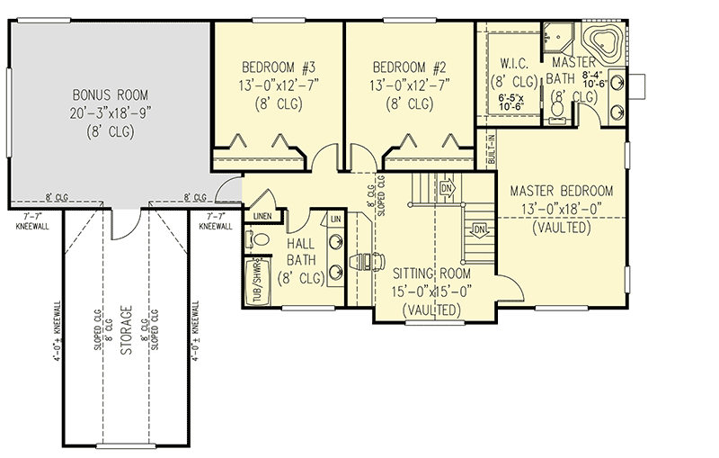 Plan 6537RF: Farmhouse Plan with 2-car Garage - Floor Plan - 2nd Floor - Country, Farmhouse