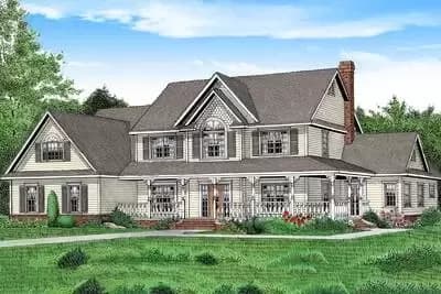 Country Farmhouse Plan With Lots of Extras