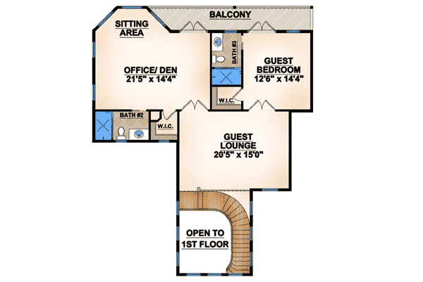 Plan 65604BS: Sensational Sunroom - Floor Plan - 2nd Floor - Florida-Style, Mediterranean, Southern