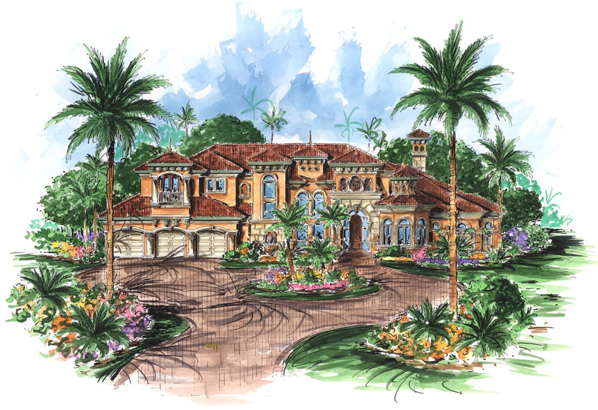 Plan 66020WE: Mediterranean Two-Story Dream House Plan - 6771 Sq Ft - Image #22 - Florida-Style, Mediterranean, Spanish