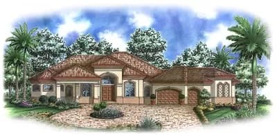 Florida House Plan with Side Patio