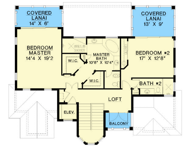 Plan 66069WE: Crown Jewel by the Sea - Floor Plan - 2nd Floor - Coastal, European, Florida-Style, Mediterranean
