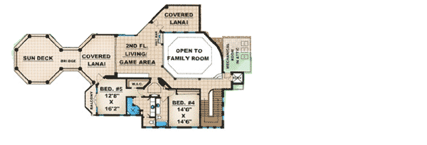 Plan 66071WE: Dream Estate - Floor Plan - 2nd Floor - Florida-Style, Mediterranean, Spanish