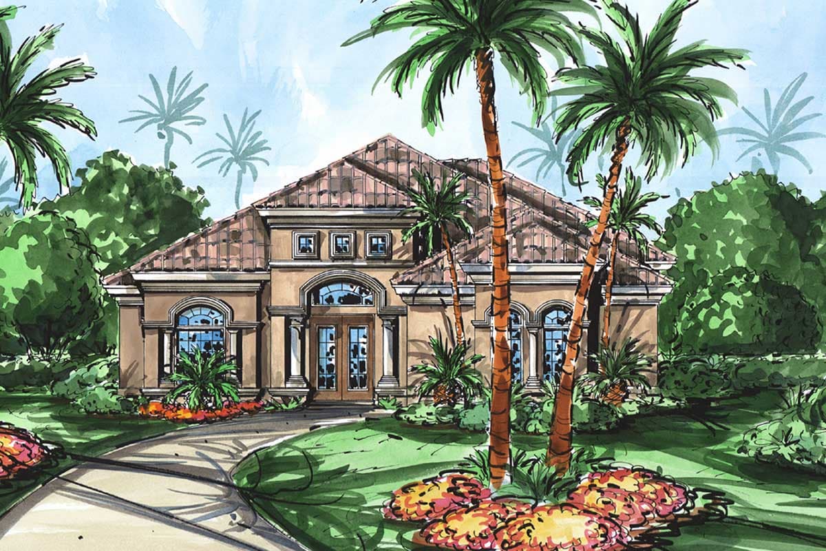 Plan 66072BW: Eye-Catcher - Image #10 - European, Florida-Style, Mediterranean