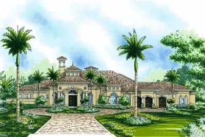Mediterranean House Plan with Gracious Lanai and Garage Options - 3836 Sq Ft