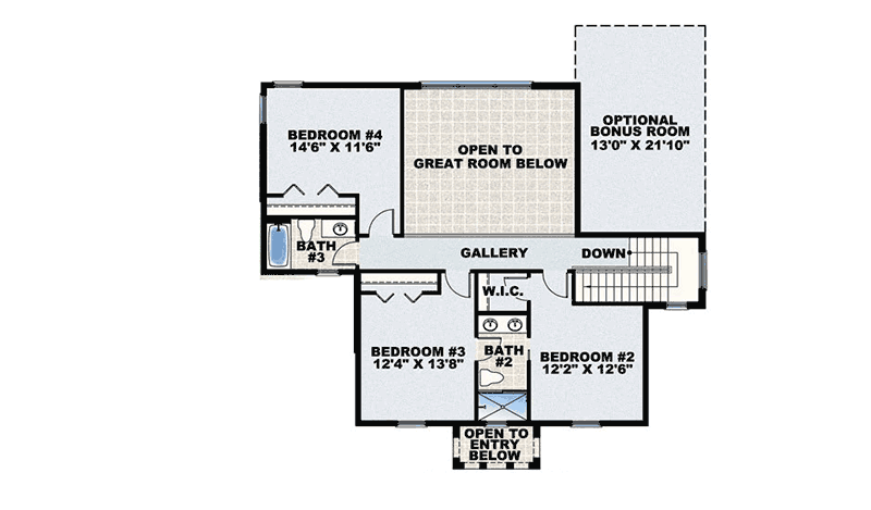 Plan 66166BW: Mediterranean Home Plan - Floor Plan - 2nd Floor - Florida-Style, Mediterranean