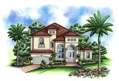 Two Story Mediterranean House Plan