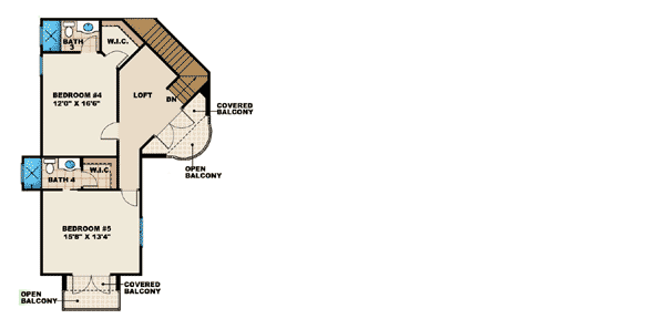 Plan 66255WE: Mediterranean Marvel - Floor Plan - 2nd Floor - Florida-Style, Mediterranean