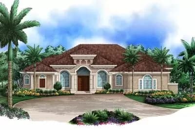4-Bed Mediterranean House Plan with Outdoor Kitchen - 3985 Sq Ft