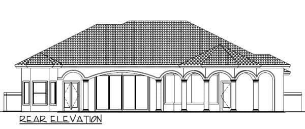 Plan 66286WE: Stunning Rear Elevation - Image #8 - Florida-Style, Mediterranean