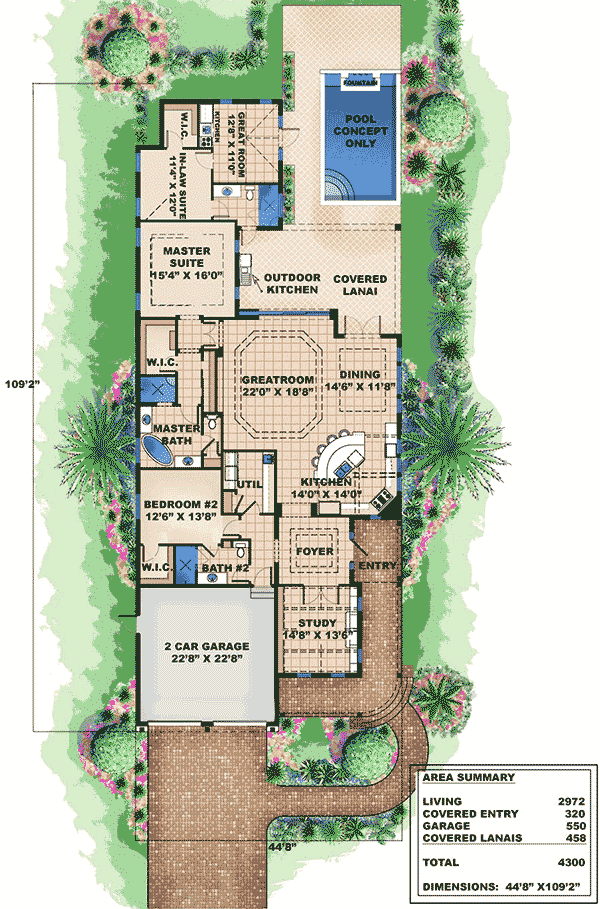 Plan 66295WE: Marvelous In-Law Suite - Floor Plan - Main Level - Coastal, Cottage, Florida-Style, Southern