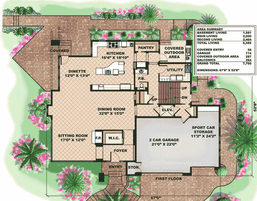 Plan 66296WE: Contemporary Dream Escape - Floor Plan - Main Level - Coastal, Contemporary, Southern, Vacation