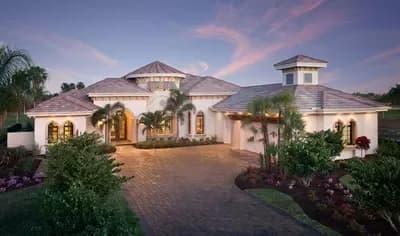 Mediterranean Home With Circular Dining Room - 3800 Sq Ft