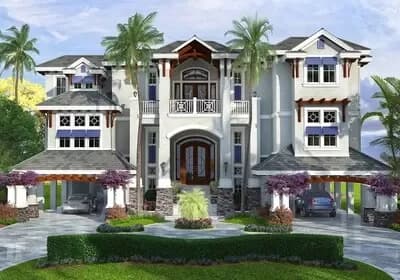Mediterranean House Plan with Two Master Suites