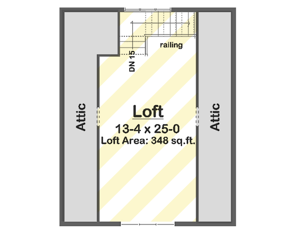 Plan 6702MG: Mountain House Plan with Large Private Upstairs Loft Above Detached 2-Car Garage - 1551 Sq Ft - Floor Plan - Detached Garage - 2nd Floor - Cabin, Mountain, Vacation