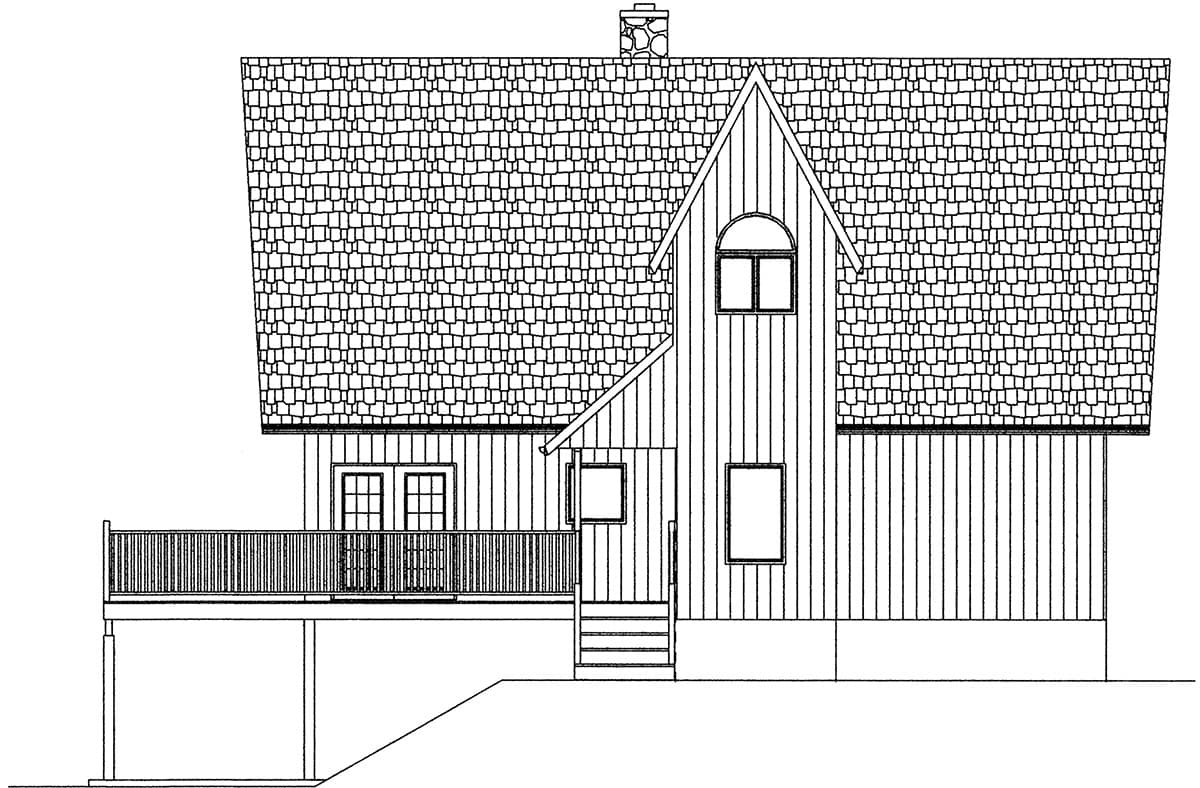 Plan 6702MG: Mountain House Plan with Large Private Upstairs Loft Above Detached 2-Car Garage - 1551 Sq Ft - Image #13 - Cabin, Mountain, Vacation