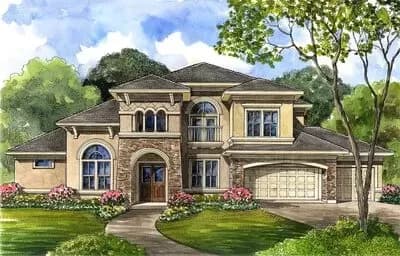 Luxury House Plan with Central Spiral Stair