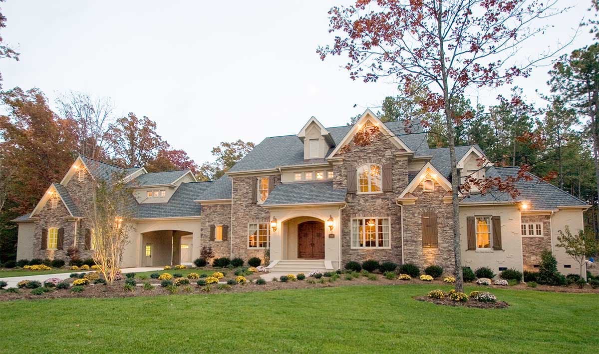 Plan 67114GL: Elegant Stone and Stucco Luxury 4-Bed House Plan - Image #19 - European