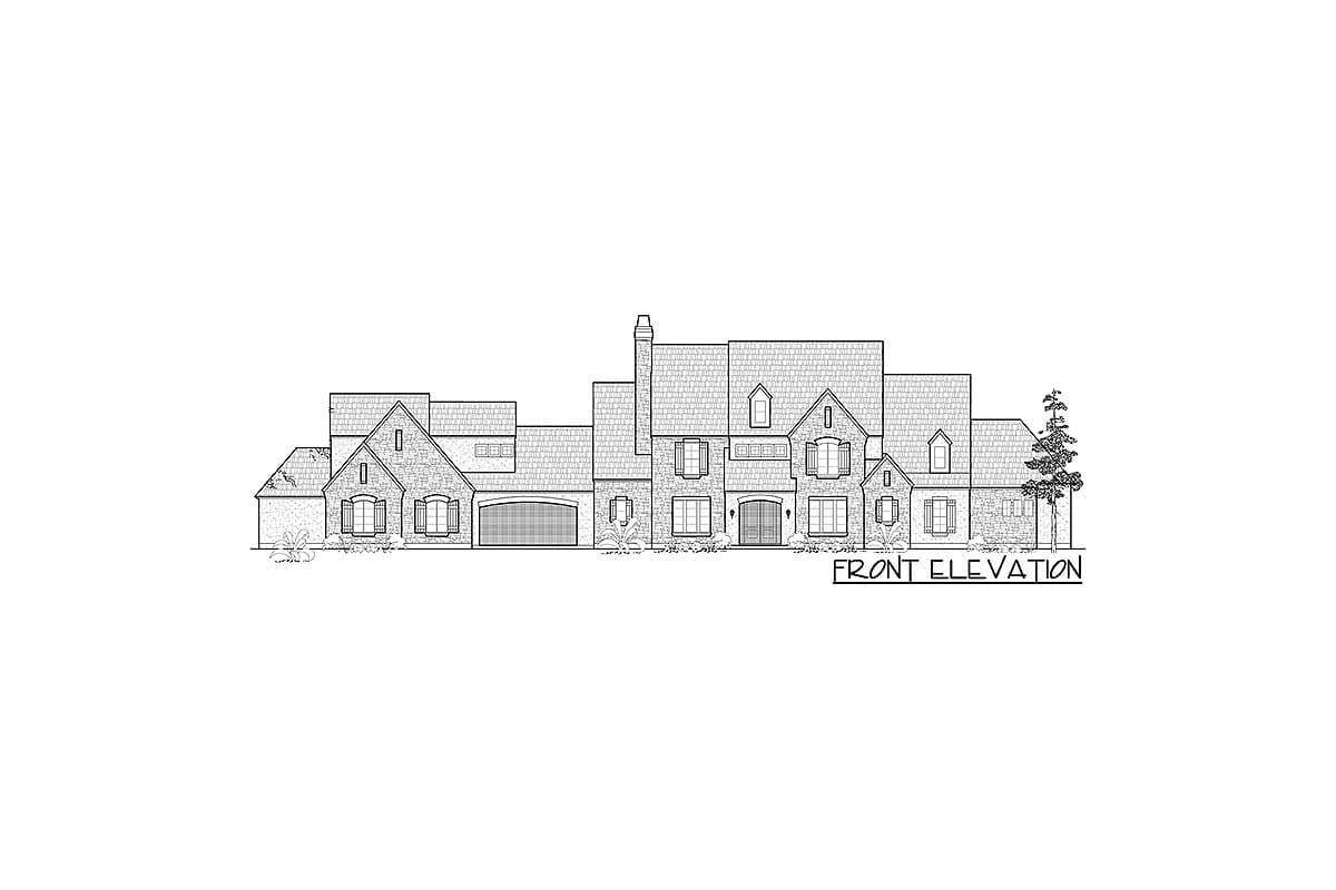 Plan 67114GL: Elegant Stone and Stucco Luxury 4-Bed House Plan - Image #20 - European