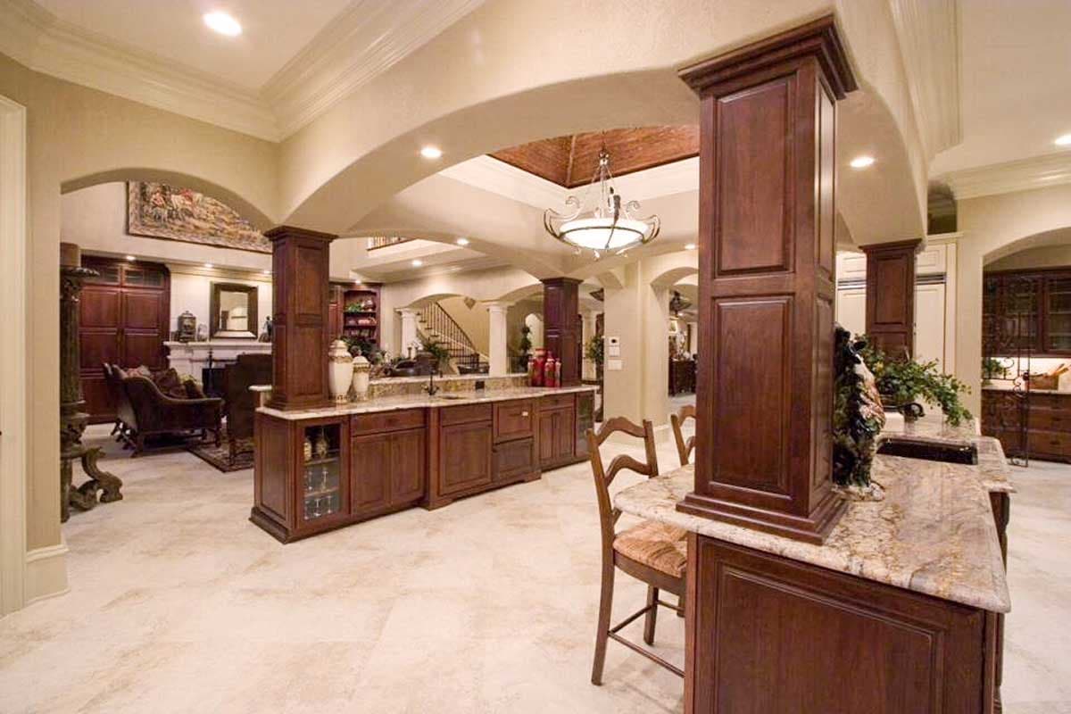 Plan 67114GL: Elegant Stone and Stucco Luxury 4-Bed House Plan - Image #8 - European