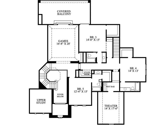 Plan 67118GL: Tudor-Inspired Estate Home Plan - Floor Plan - 2nd Floor - European, Tudor
