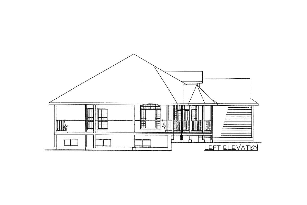 Plan 6715MG: Southern Country House Plan with Built-in Gazebo and 3-Sided Fireplace - Image #11 - Cottage, Country, Southern