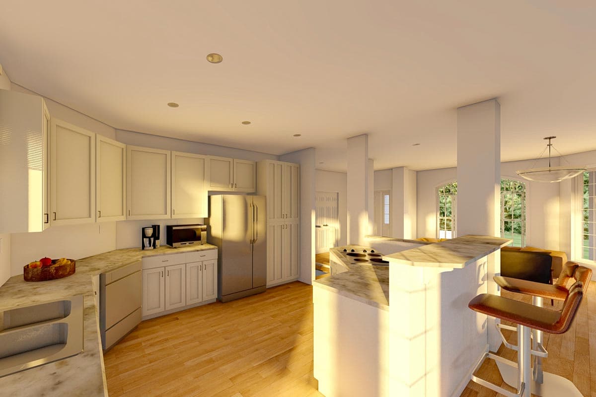 Plan 6715MG: Southern Country House Plan with Built-in Gazebo and 3-Sided Fireplace - Image #4 - Cottage, Country, Southern