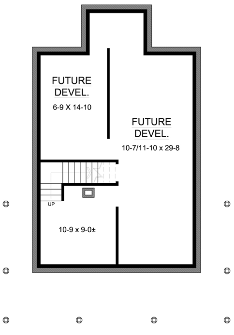 Plan 6716MG: Mountain Cottage with Large Sundeck and 2-Story Living Room - 1011 Sq Ft - Floor Plan - Unfinished Basement - Cottage, Mountain, Vacation