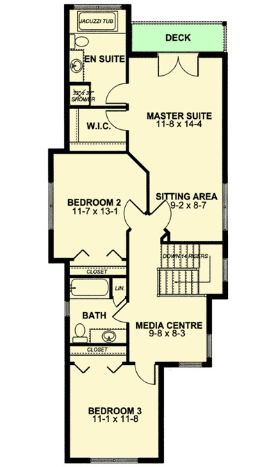 Plan 6741MG: Narrow Lot Home Plan with Side Entry - Floor Plan - 2nd Floor - Traditional