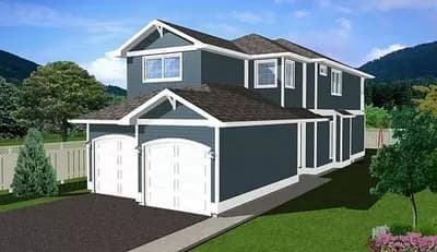 Narrow Lot Home Plan with Side Entry
