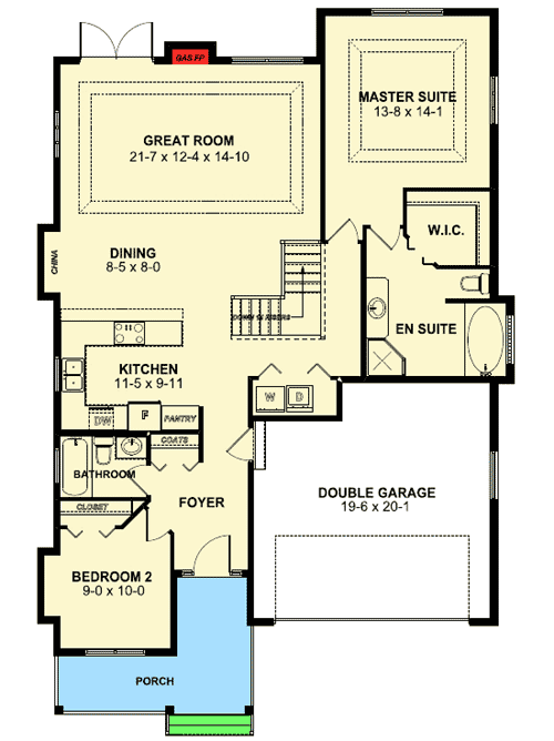 Plan 6749MG: Compact Craftsman Home Plan - Floor Plan - Main Level - Cottage, Craftsman