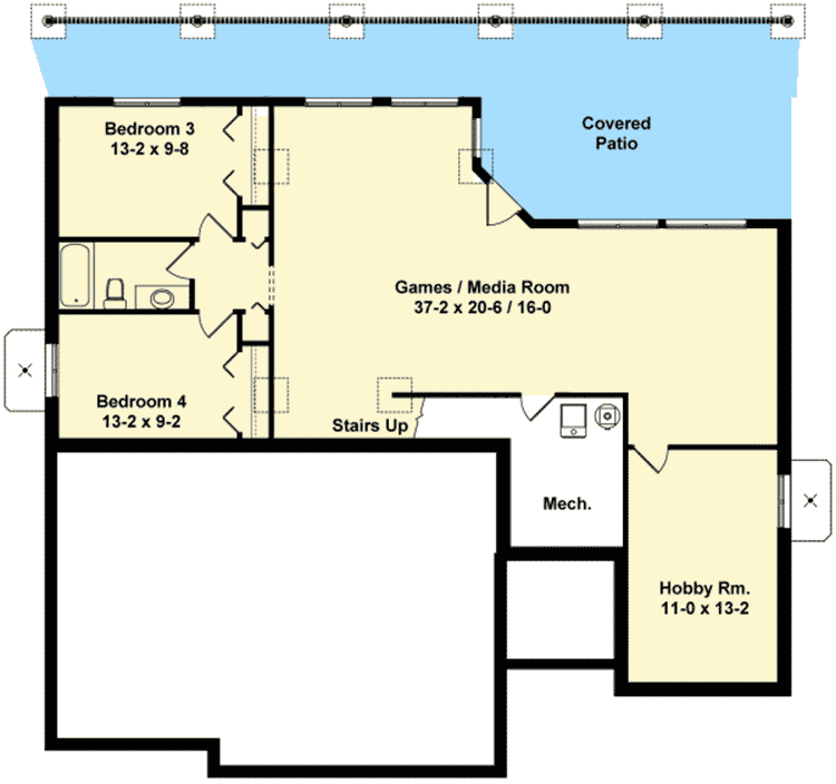 Plan 67709MG: Enjoy the View - Floor Plan - Lower Level - Craftsman, Northwest