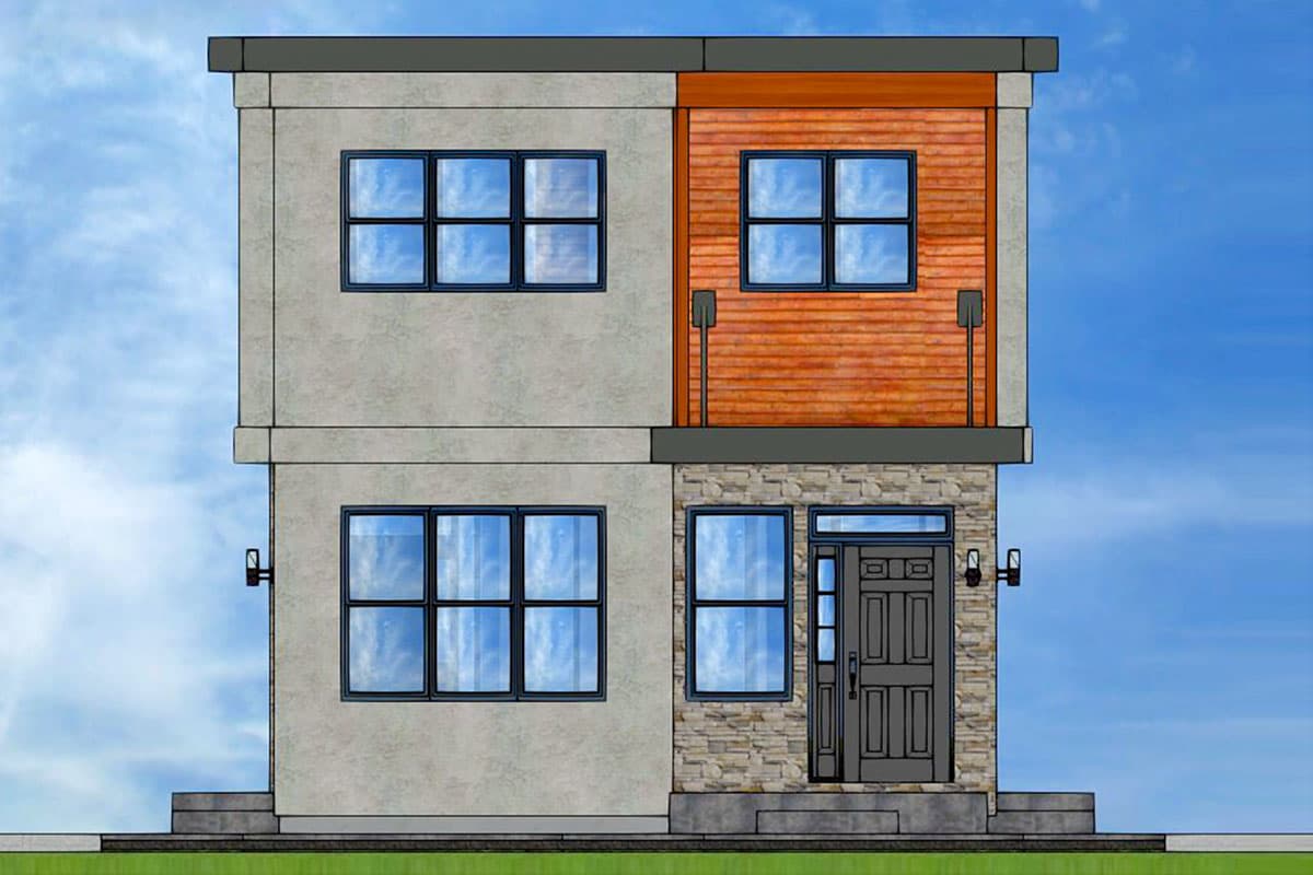 Plan 67715MG: Modern Duplex House Plan with 3 Upper Level Bedrooms - 1106 Sq Ft Units Each - Image #4 - Contemporary, Modern, New American