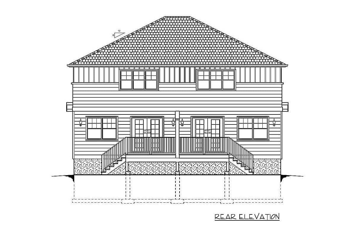 Plan 67717MG: Side-By-Side Craftsman Duplex House Plan - 1422 Sq Ft 3 Bed Units - Image #4 - Craftsman, Traditional
