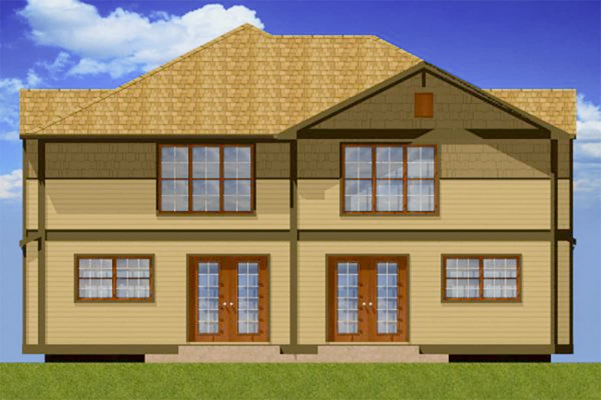 Plan 67719MG: Side-By-Side Craftsman Duplex House Plan with 3 Bed Units - 1421 Sq Ft Each - Image #7 - Craftsman, Traditional