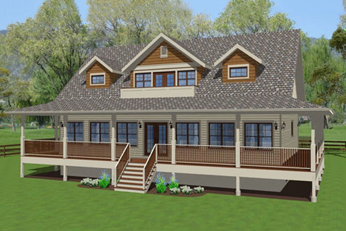 Plan 6797MG: Country Living With Full Wraparound Porch