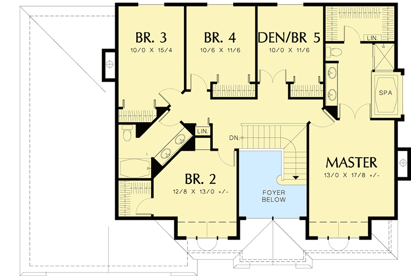 Plan 6806AM: Timeless Lines - Floor Plan - 2nd Floor - Northwest, Traditional