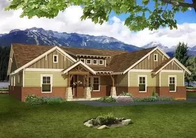 4 BedCraftsman House Plan with Open Floor Plan