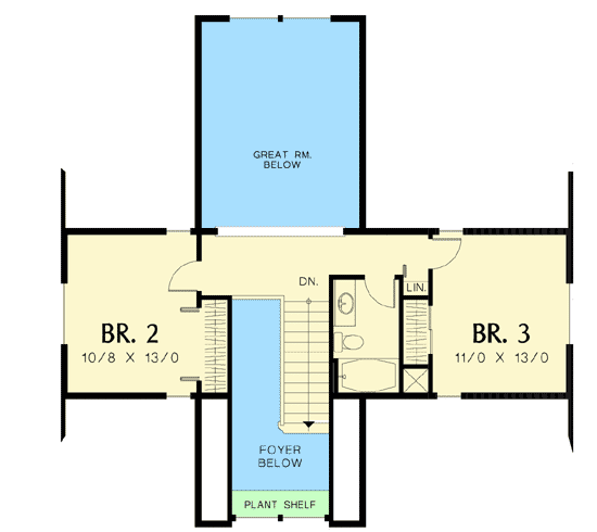 Plan 6858AM: Compact Craftsman Style - Floor Plan - 2nd Floor - Country, Craftsman, Northwest