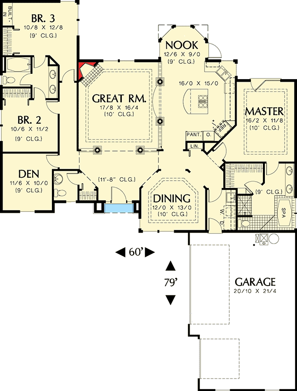 Plan 6864AM: Packed with Style and Function - Floor Plan - Main Level - Traditional