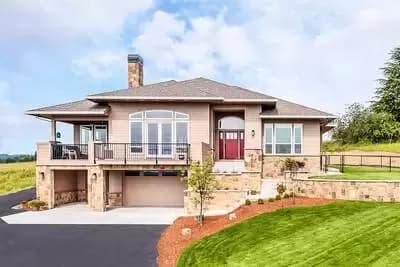 Contemporary Home Plan for a Sloping Lot