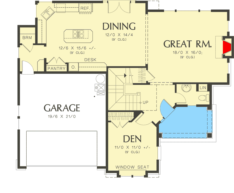 Plan 69001AM: 4-Bed Craftsman House Plan with Vaulted Master Suite - Floor Plan - Main Level - Craftsman, Northwest