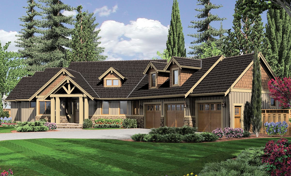 Plan 69002AM: Charming and Luxurious Craftsman Home Plan with Angled 3-Car Garage - 2907 Sq Ft - Image #11 - Craftsman, Mountain, Northwest, Rustic