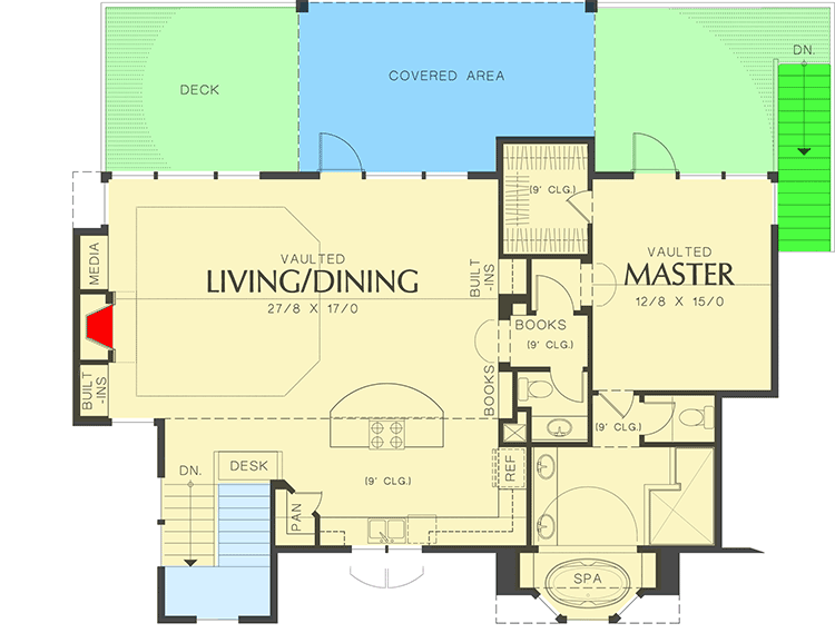 Plan 69009AM: Reverse Layout Two-Story Home Plan - Floor Plan - 2nd Floor - Northwest, Traditional