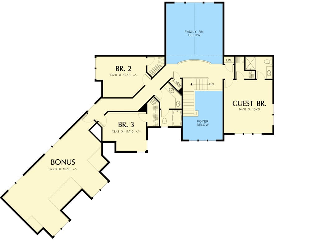 Plan 69012AM: A Touch of Rustic - Floor Plan - 2nd Floor - Northwest, Traditional