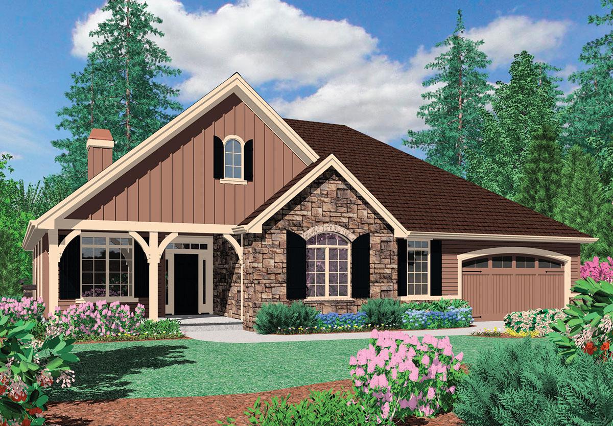 Plan 69022AM: Single Story Northwest Cottage Plan with 2-Car Garage - Image #10 - Cottage, Northwest